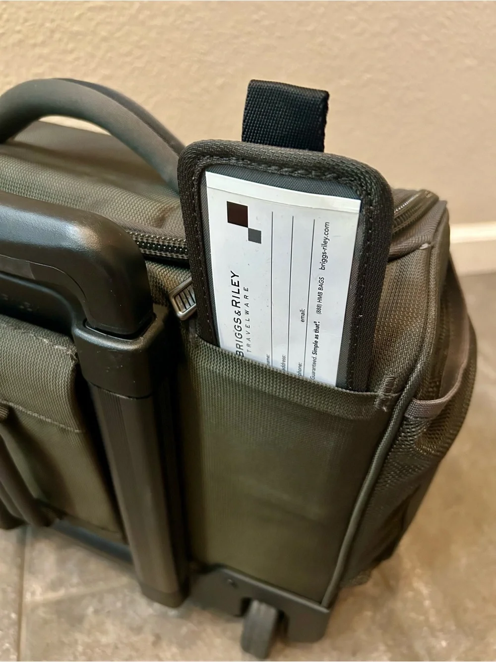 Briggs & Riley Olive Green Rolling Carry-On
